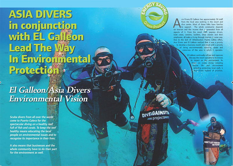 asia divers el galleon dive resort environmental protection puerto galera philippines