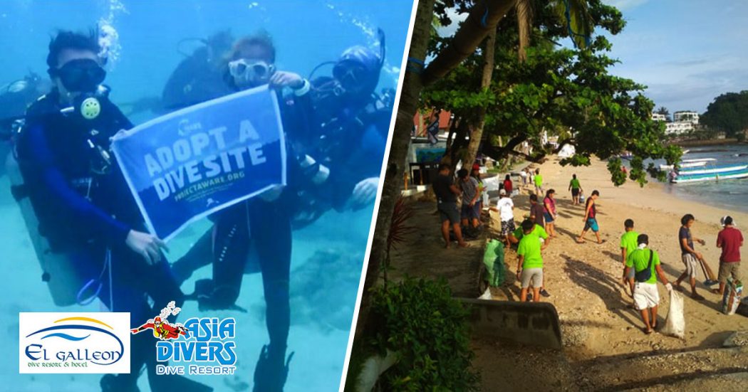 coastal cleanup day asia divers puerto galera philippines