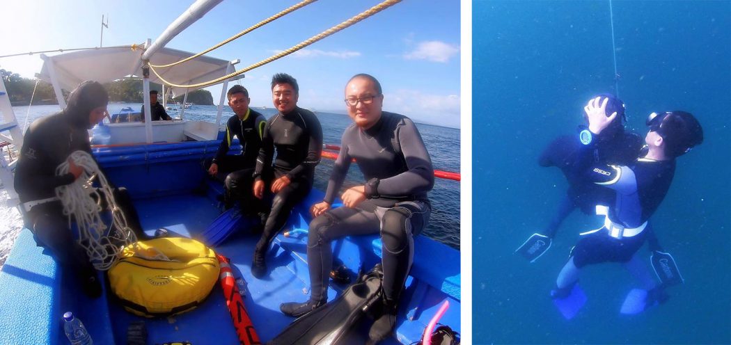 freediving in sabang puerto galera